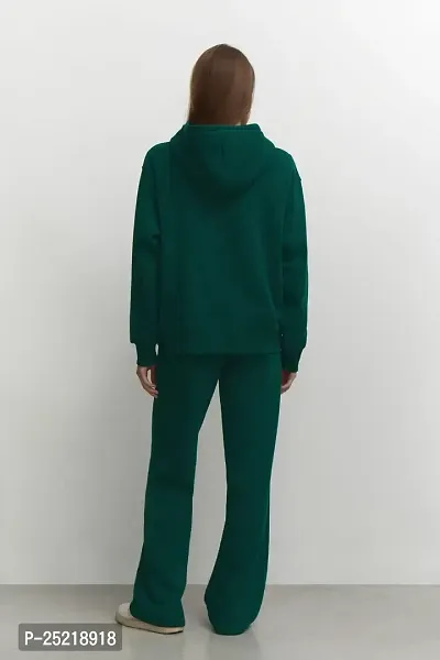 CALM DOWN Plain Hoodie (Medium, Green)-thumb3