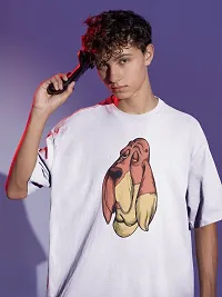 Calm Down Round Neck Oversized Printed Dog T-shirt for Men-thumb2