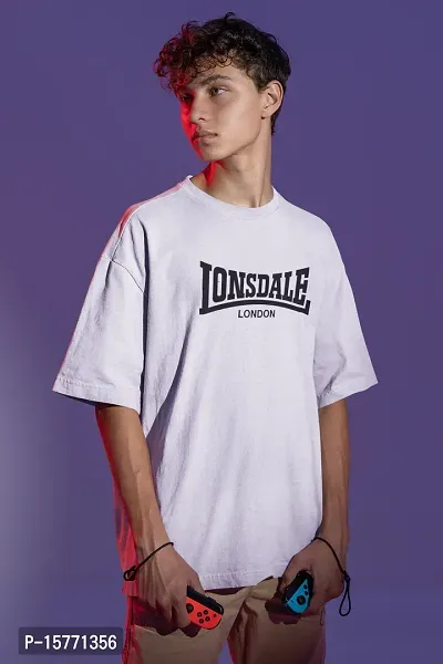 CalmDown Round Neck Oversized Printed Lonsdale T-shirt for Men-thumb3