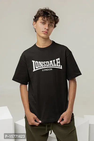 Calm Down Round Neck Oversized Printed Lonsdale T-shirt for Men