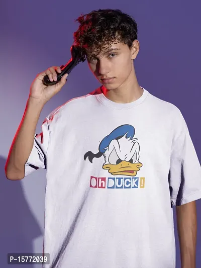 Calm Down Round Neck Oversized Printed Ohduck T-shirt for Men-thumb4