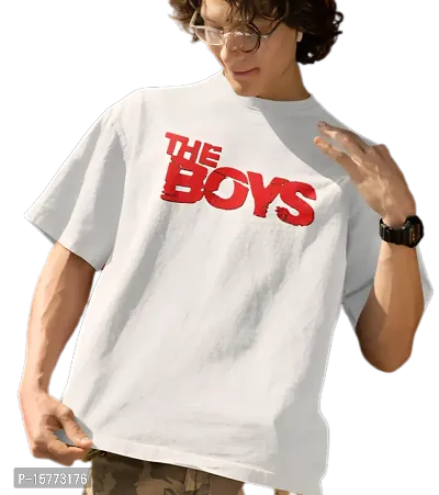 Calm Down Round Neck Oversized Printed TheBoys T-shirt for Men