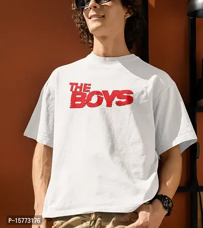 Calm Down Round Neck Oversized Printed TheBoys T-shirt for Men-thumb5