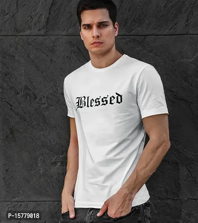 Calm Down Round Neck Half Sleeve  Printed Blessed T-Shirt for Men