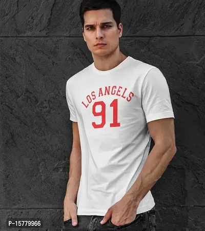 Calm Down Round Neck Half Sleeve Printed LA91T-shirt for Men
