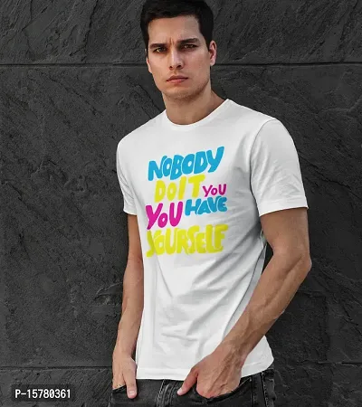 Calm Down Round Neck Half Sleeve Printed Nobody T-shirt for Men
