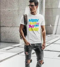 Calm Down Round Neck Half Sleeve Printed Nobody T-shirt for Men-thumb3