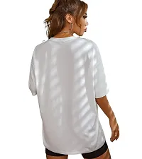 Calm Down Round Neck Oversized Printed T-shirt for Women-thumb1