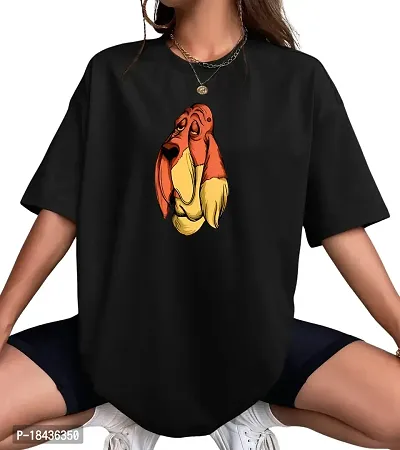 Calm Down Round Neck Oversized Printed T-shirt for Women