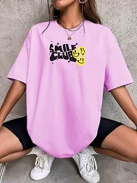 Calm Down Round Neck Oversized printed T-shirt for Women-thumb2