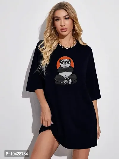 Calm Down Round Neck Oversize Printed T-Shirt For Women