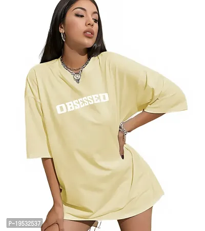 Calm Dawn Round Neck Oversize Printed T-Shirt For Women