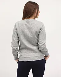 Classic Fleece Round Neck Full Sleeve Printed Sweatshirt for Women-thumb2