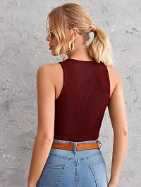 Calm Down Sleeveless Ribbed Crop Top for Women-thumb1