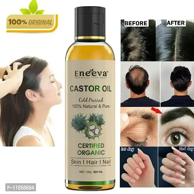 Eneeva  - Cold-Pressed 100% Pure Castor Oil - For Hair Growth | castor oil | castor oil for eyebrows | castor hair oil | castor oil for eyelashes | castor oil for skin-100 ML ₹143