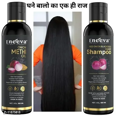 Eneeva Onion Methi Oil and Red Onion Blackseed Hair Shampoo pack 1 D