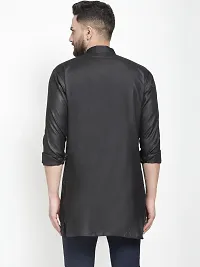 Banity Bey Stylish Black Cotton Short Kurta for Men-thumb1