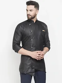 Banity Bey Stylish Black Cotton Short Kurta for Men-thumb2