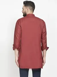 Banity Bey Stylish Maroon Cotton Short Kurta for Men-thumb2