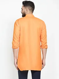 Banity Bey Stylish Orange Cotton Short Kurta for Men-thumb3