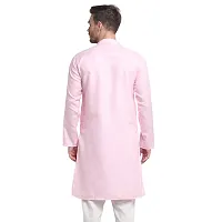 Banity Bey Cotton Blend Pink Ethnic Straight Kurta for Men-thumb2