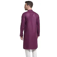 Banity Bey Cotton Blend Purple Ethnic Straight Kurta for Men-thumb2