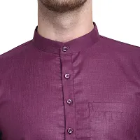 Banity Bey Cotton Blend Purple Ethnic Straight Kurta for Men-thumb3