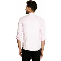 Banity Bey Men's Cotton Blend Stylish Pink Shirt Cum Kurta-thumb1