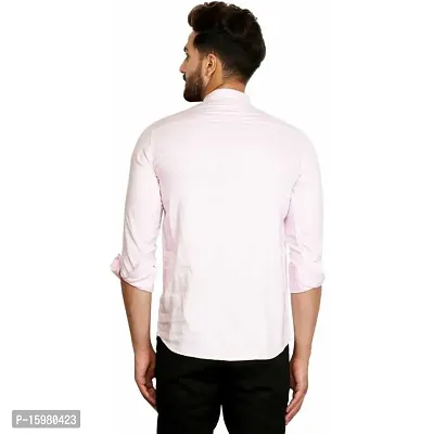 Banity Bey Men's Cotton Blend Stylish Pink Shirt Cum Kurta-thumb2