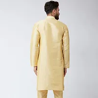 Banity Bey Dupion Silk Gold Regular Fit Kurta for Men-thumb2