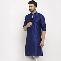 Bontestitch Dupion Silk Regular Fit Kurta for Men (Royal Blue)-thumb1