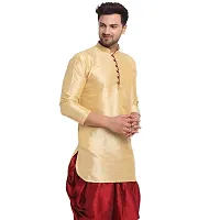 Banity Bey Men's Dupion Regular Fit Kurta |Soft and Comfortable Kurta |Ethnic Kurta Special for Mens (Gold)-thumb1