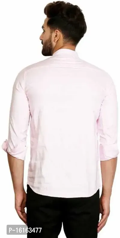 Banity Bey Men's Cotton Blend Stylish Shirt Cum Kurta (Pink)-thumb2