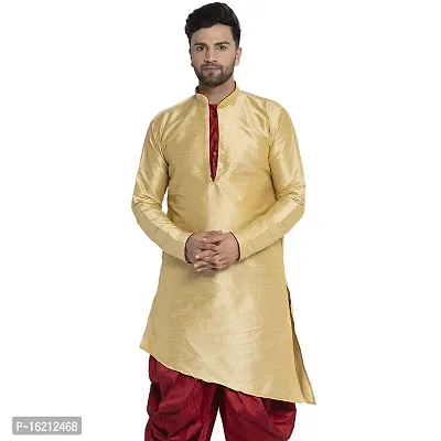 Classic Silk Blend Solid Kurta for Men-thumb0