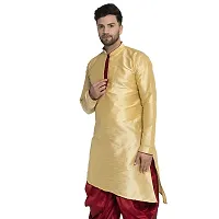 Classic Silk Blend Solid Kurta for Men-thumb3