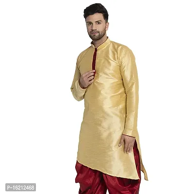 Classic Silk Blend Solid Kurta for Men-thumb4