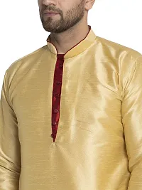 Classic Silk Blend Solid Kurta for Men-thumb1