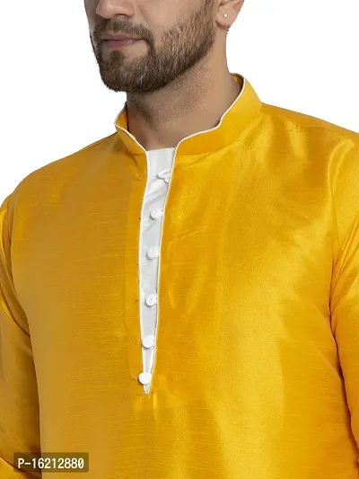 Classic Silk Blend Solid Kurtas for Men-thumb3