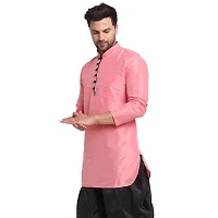 Classic Silk Blend Solid Kurtas for Men-thumb2