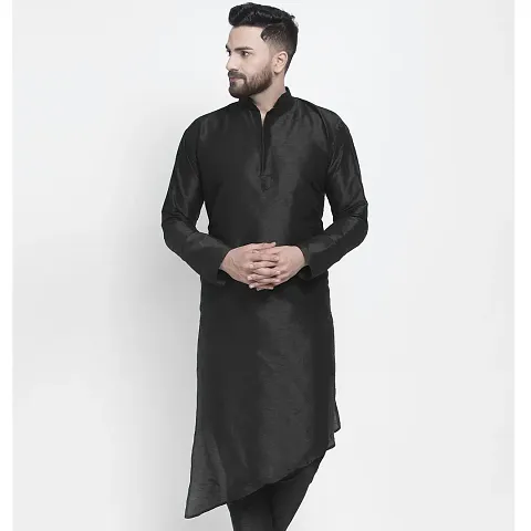 Classic Silk Blend Solid Kurtas for Men