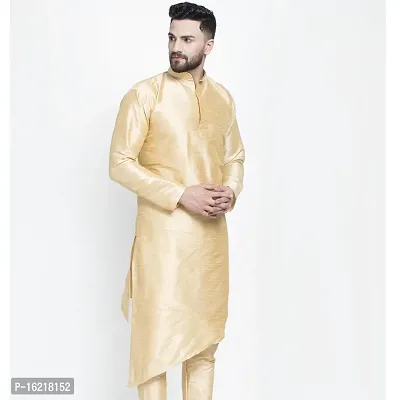 Classic Silk Blend Solid Kurtas for Men-thumb4