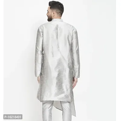 Classic Silk Blend Solid Kurtas for Men-thumb3