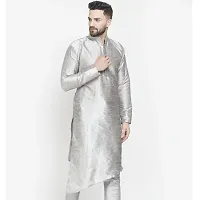 Classic Silk Blend Solid Kurtas for Men-thumb3