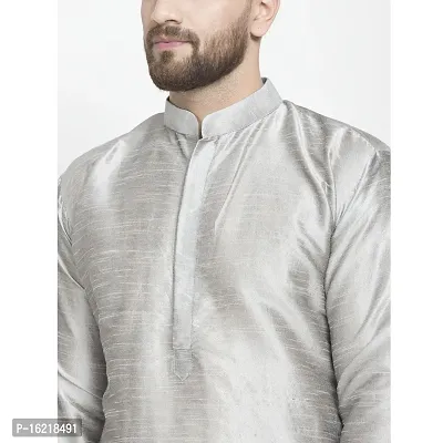 Classic Silk Blend Solid Kurtas for Men-thumb2