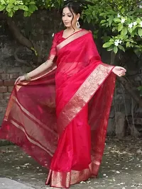 Classic Organza Saree with Blouse piece-thumb4