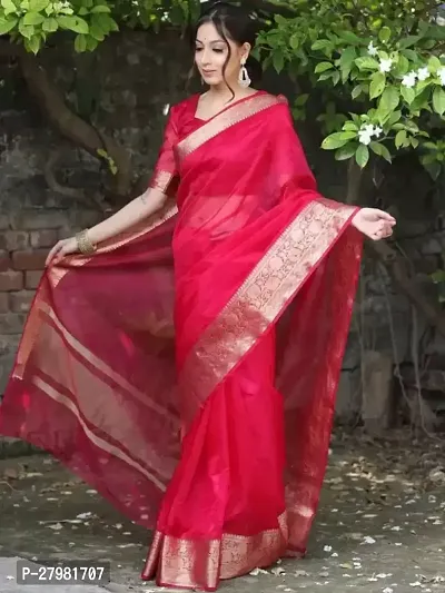 Classic Organza Saree with Blouse piece-thumb5