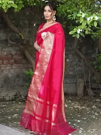 Classic Organza Saree with Blouse piece-thumb1