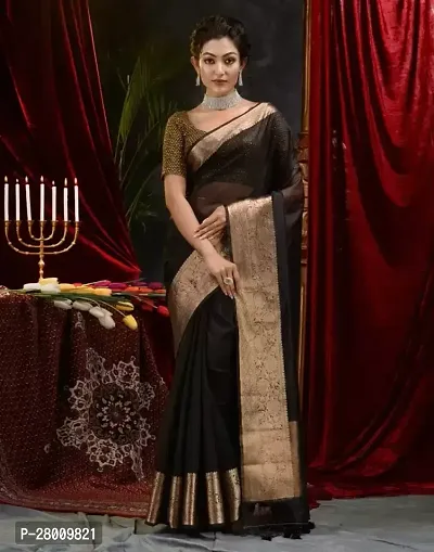 organza designer saree with zari border attached blouse