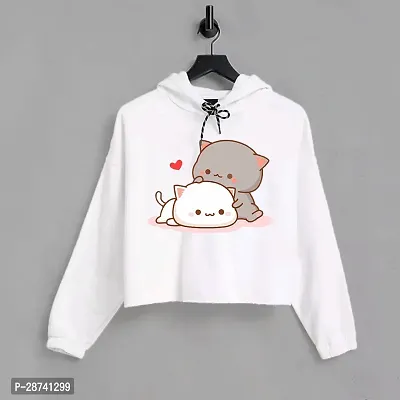 Womens Printed Hoodies Collection White colored-thumb0