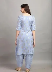 Stylish Grey Rayon Printed Kurta Bottom Set For Women-thumb1